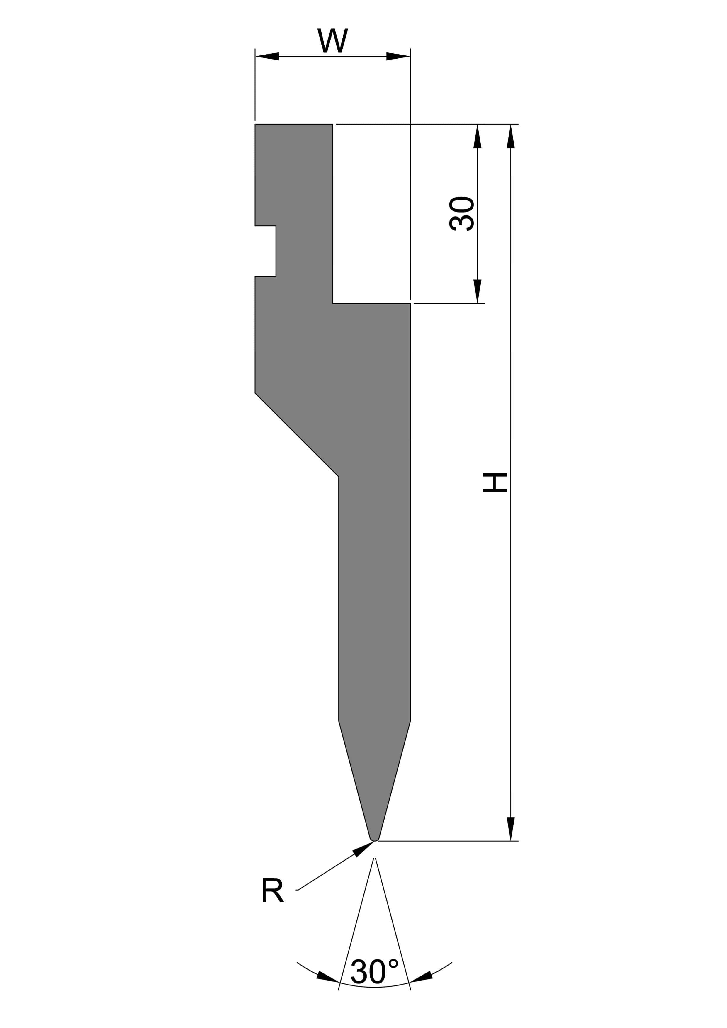 Two - Stage Hemming Punch - 30˚